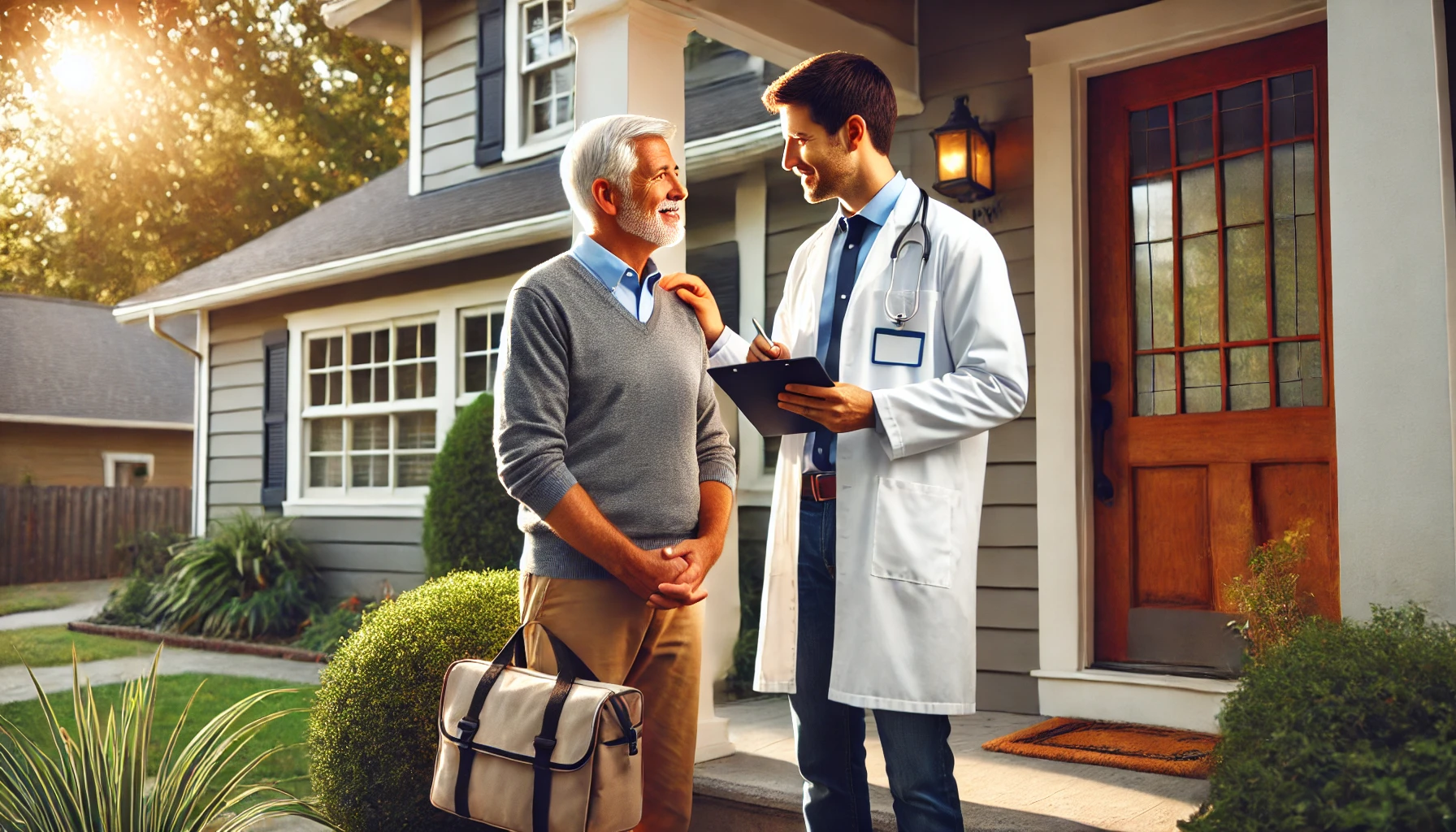 Image of a doctor making a house call