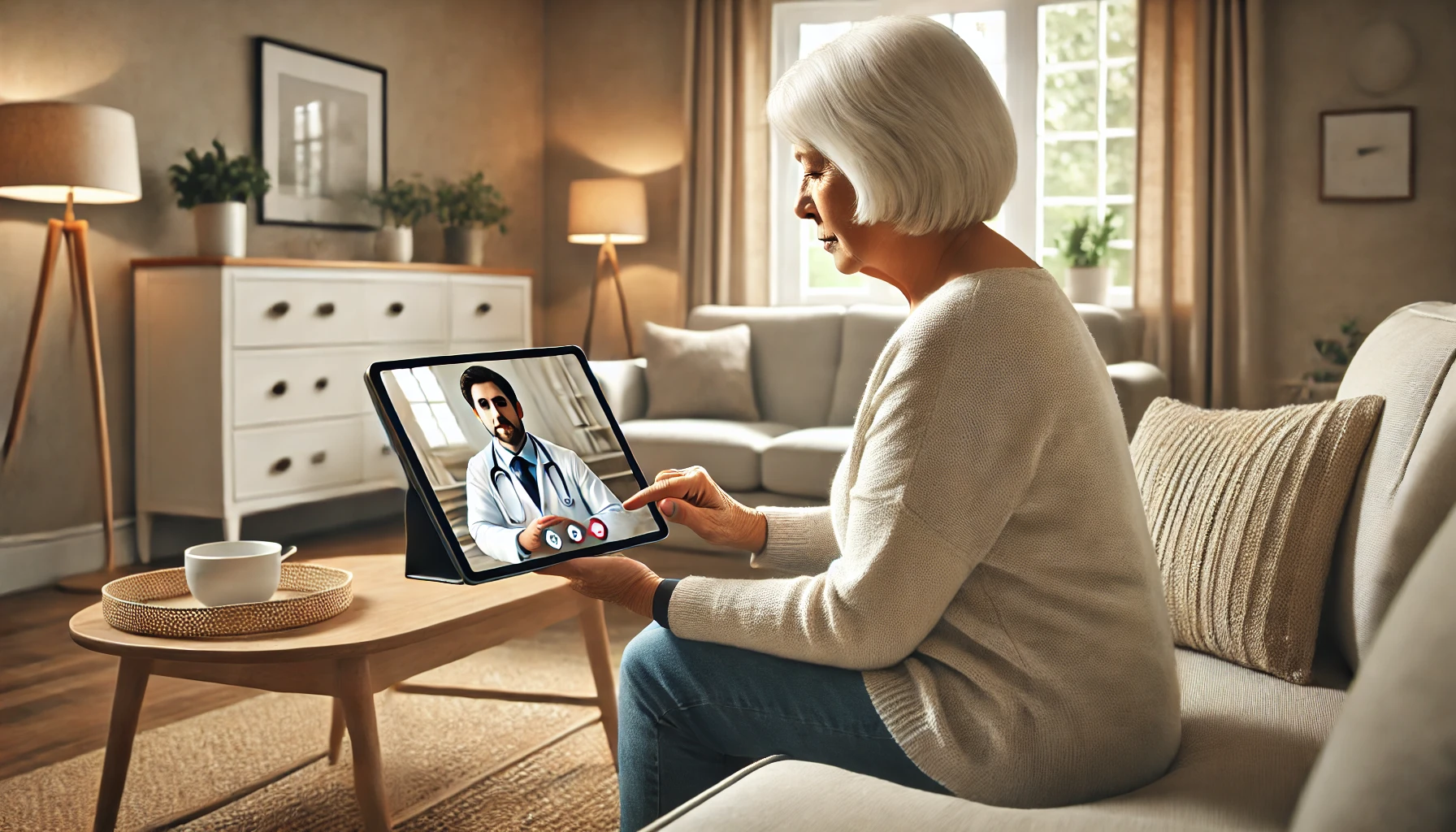 Image of a patient having a virtual care visit